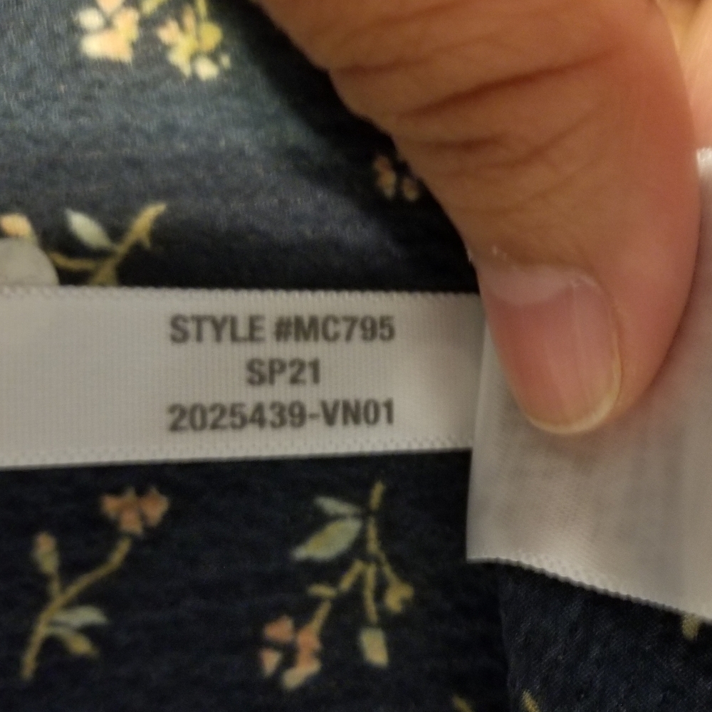 NWT Madewell Women's Wrap Blouse Size  XL Floral V-Neck 3/4 Sleeve Navy - Picture 11 of 12